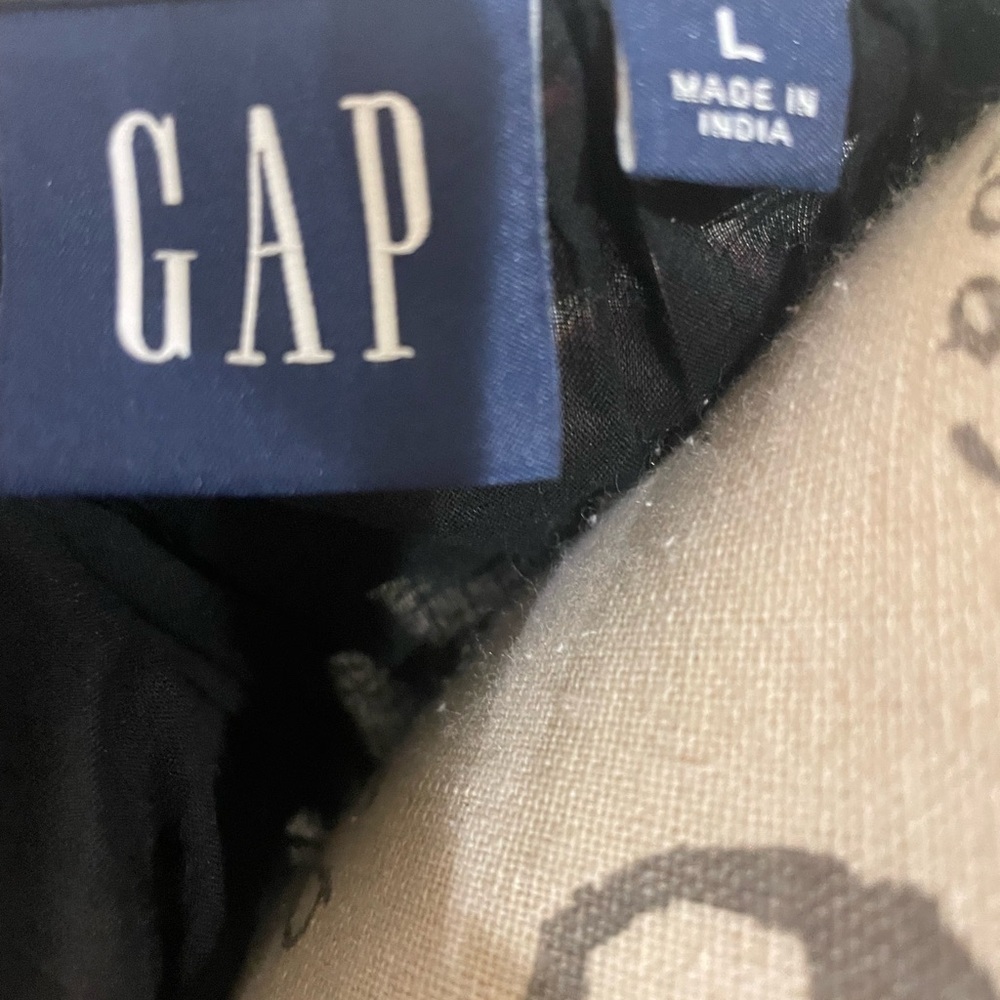 GAP Black Cotton Eyelet Tiered Mini Dress L  100% cotton - Picture 5 of 6